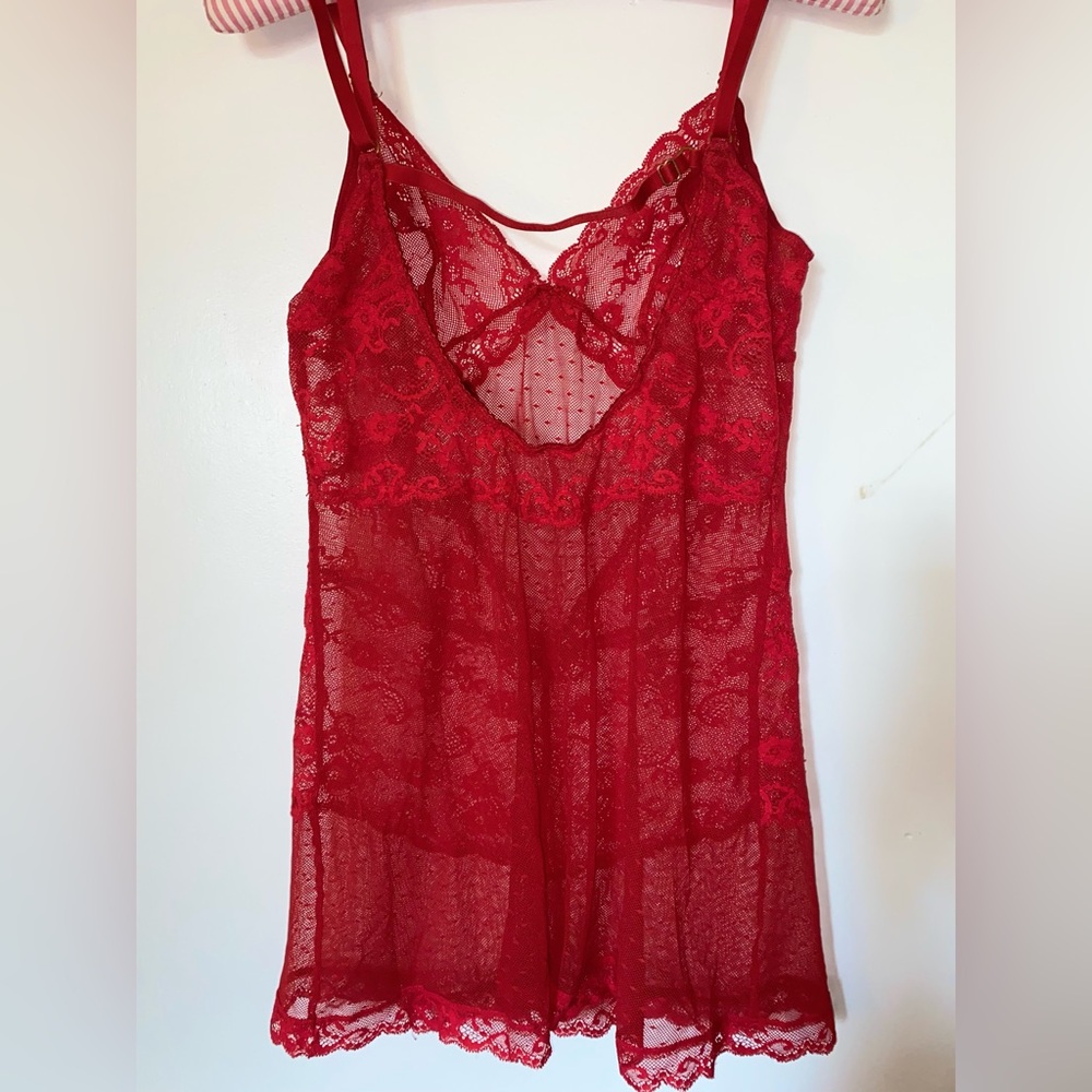 Victoria's Secret VDAY Red Lace Baby Doll Chemise